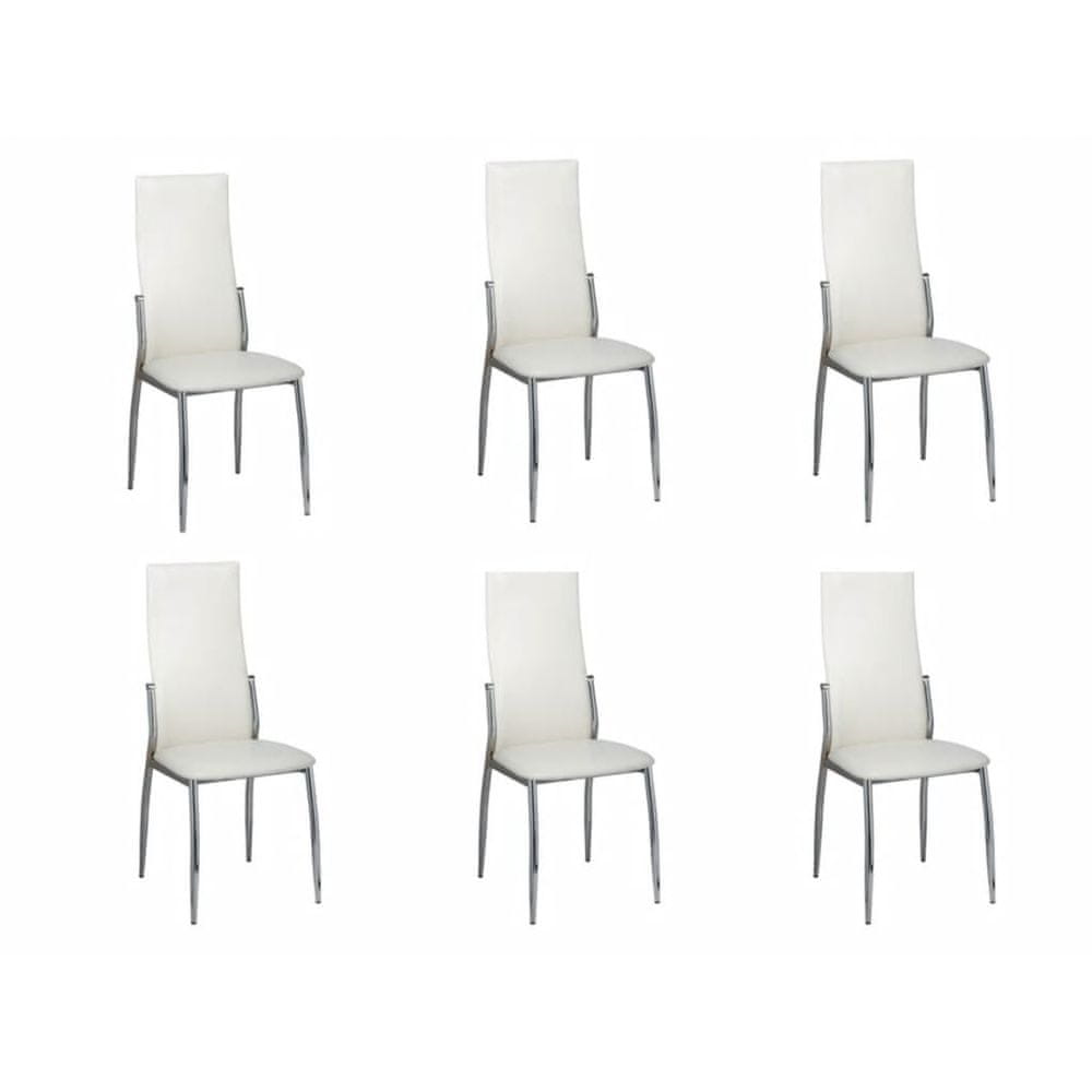 Petromila  vidaXL Jedálenské stoličky 6 ks biele umelá koža